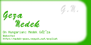 geza medek business card